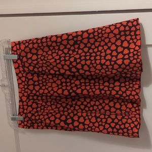 J.Crew Heart Print Mini Skirt